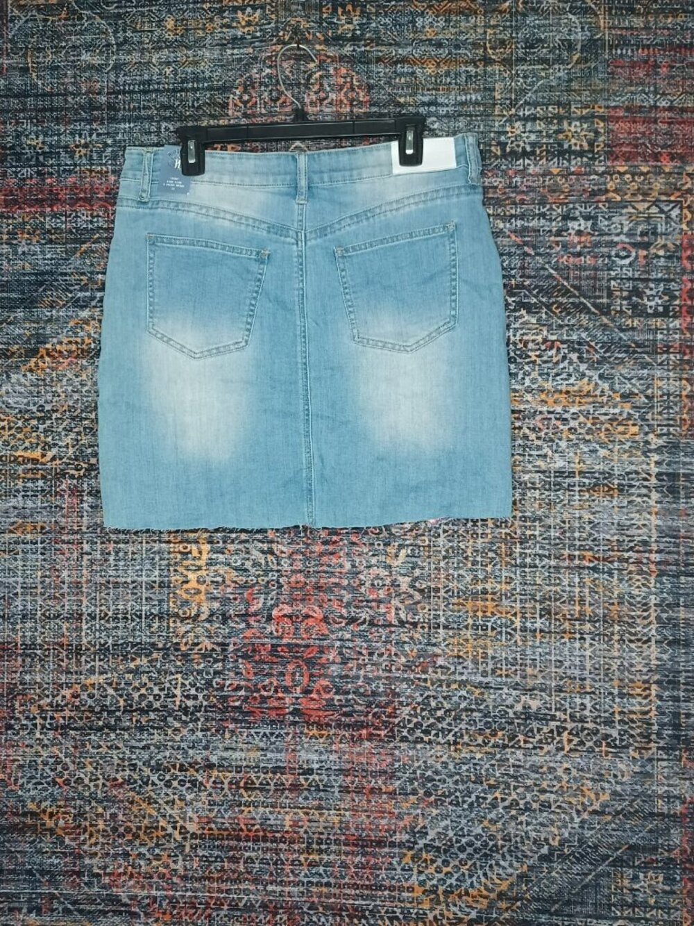 Hydraulic womens medium wash colorful Soho V Hi floral denim skirt 8 NWT - Picture 2 of 9